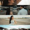 bride and pilot on a plane